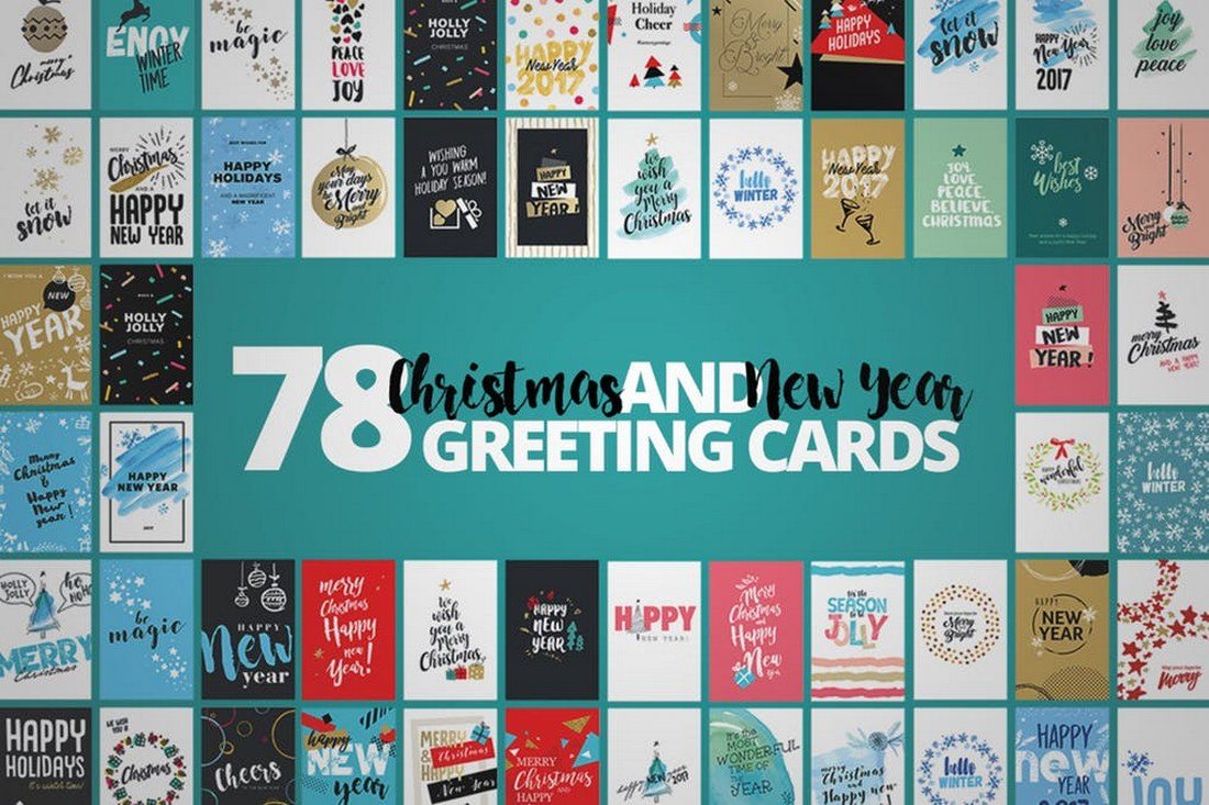 Christmas-Cards-Mega-Set 70+ Christmas Mockups, Icons, Graphics & Resources design tips 