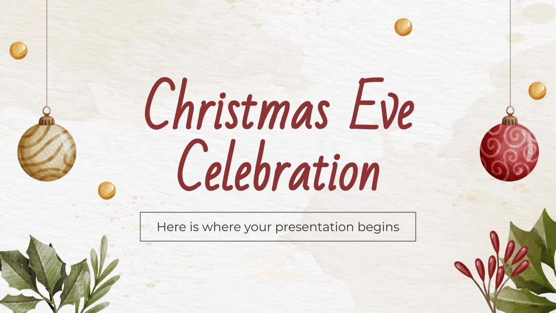 Plantilla PPT navideña sin celebración de Nochebuena