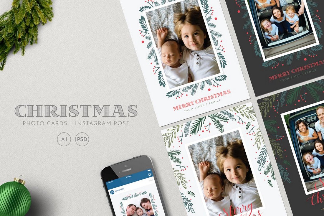 20+ Best Christmas Card Templates for Photoshop  Design Shack Regarding Christmas Photo Card Templates Photoshop