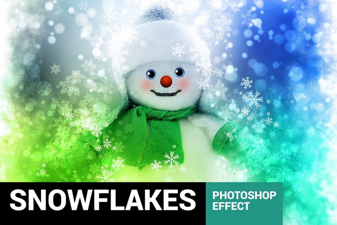 Christmas Snowflakes Photoshop Action