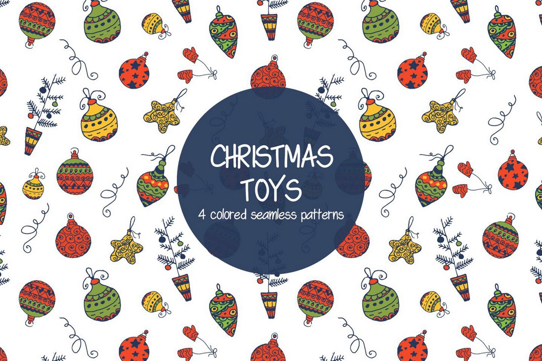 Christmas-Toys-Illustration-Vector-Free-Pattern 40+ Best Photoshop Patterns of 2019 (Free & Pro) design tips 