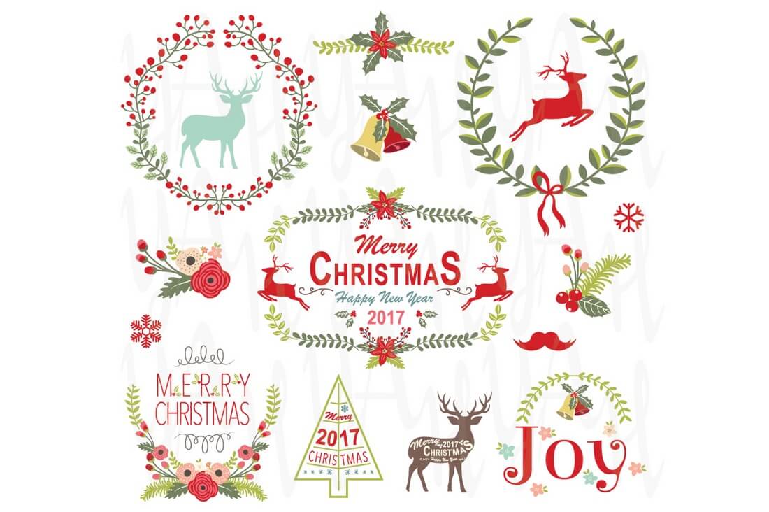 Christmas-Wreath-Frame-Collection 70+ Christmas Mockups, Icons, Graphics & Resources design tips 