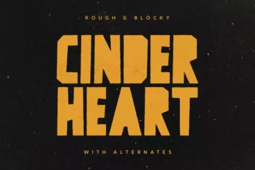 Cinderheart Rough Blocky Font