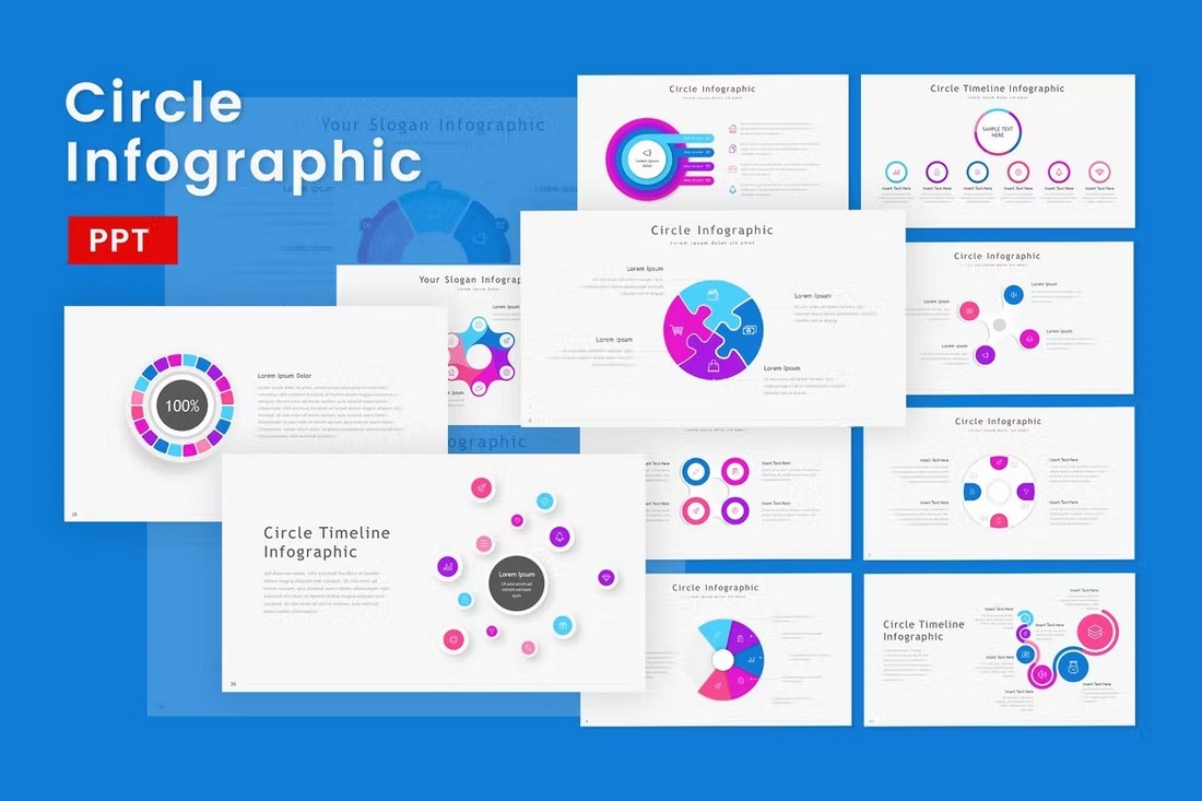 Circle-Powerpoint-Infographic-Template 20+ Best Infographic PowerPoint Templates (For Data Presentations) design tips 