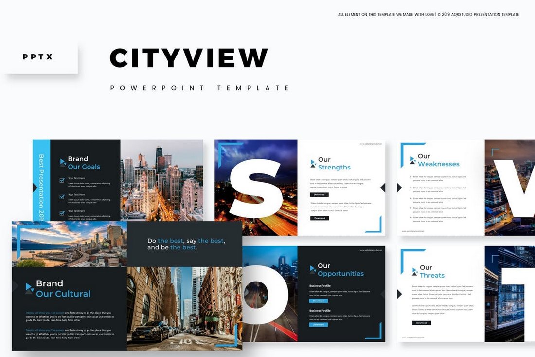 Cityview-Visual-Powerpoint-Template 30+ Animated PowerPoint Templates (Free + Premium) design tips 