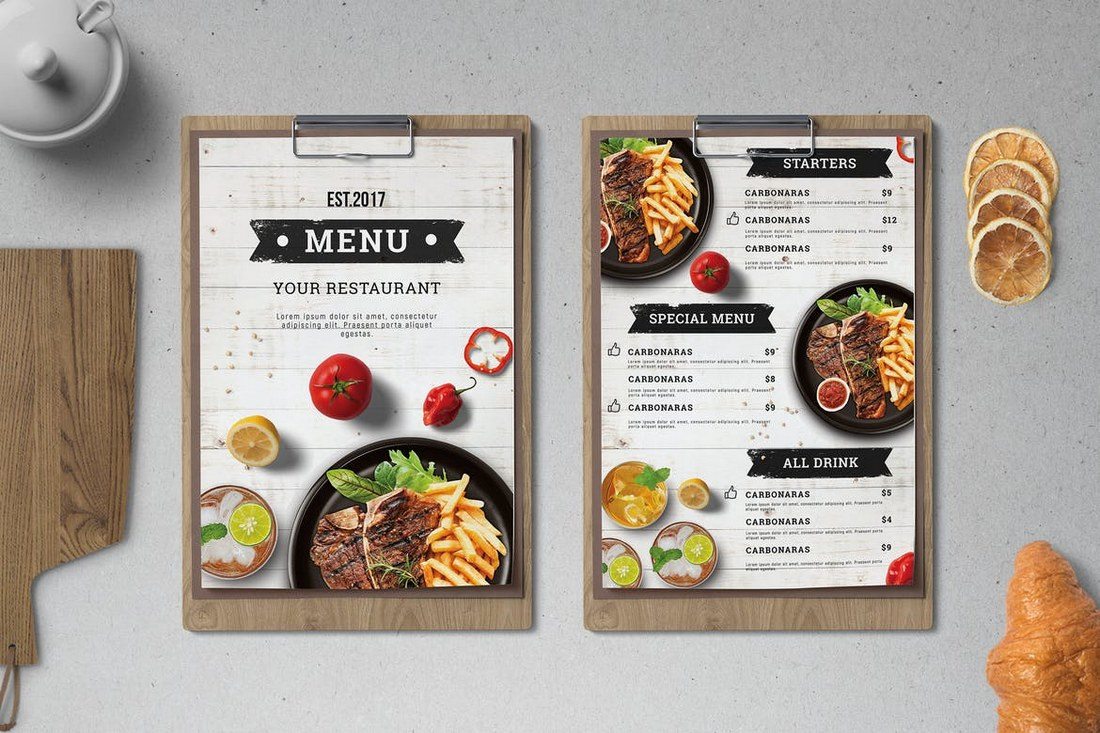 27+ Best Food & Drink Menu Templates 27  Design Shack