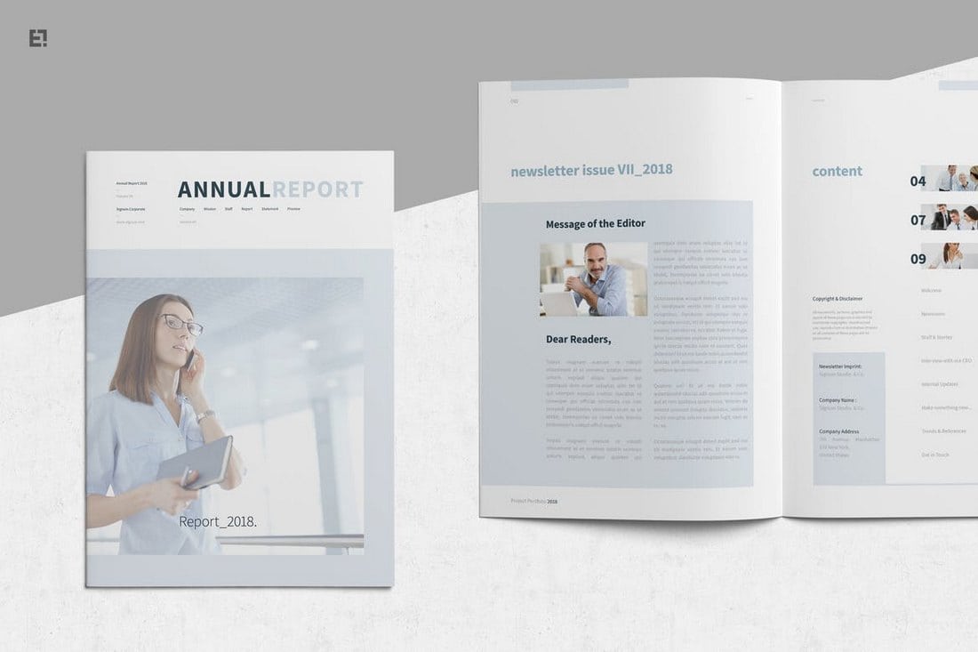 Clean-Annual-Report-Template 30+ Annual Report Templates (Word & InDesign) 2020 design tips Inspiration|annual|report|template 