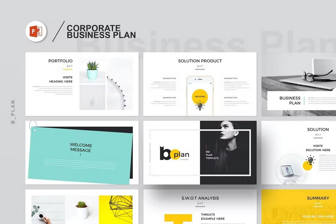 Clean Corproate Business Plan Presentation Template