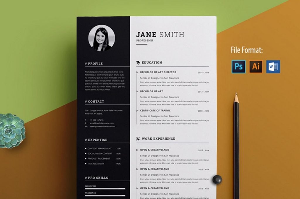 free creative professional resume template