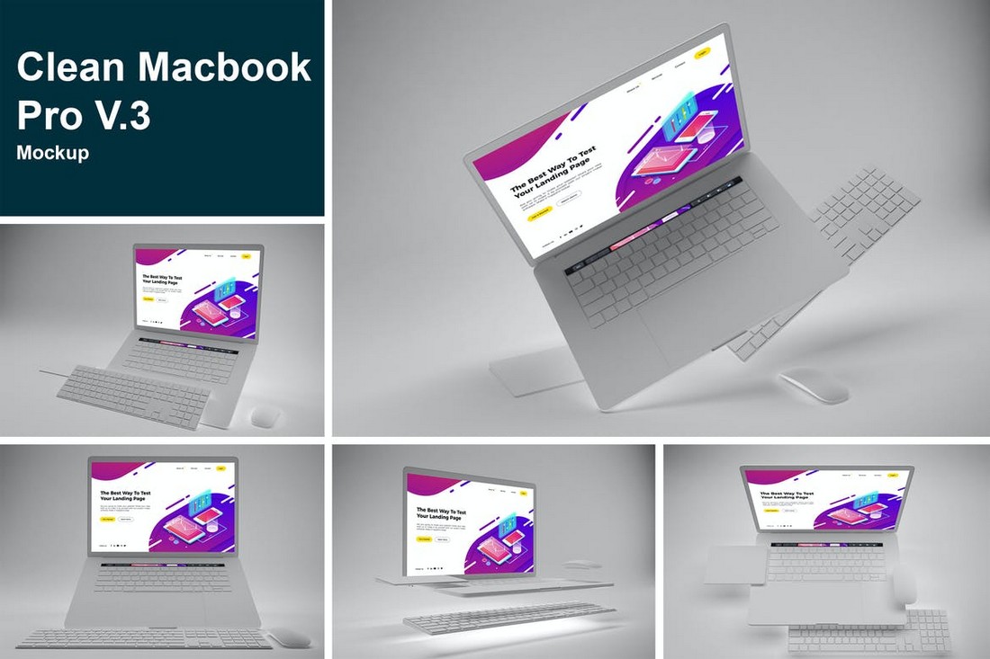 Clean Macbook Pro Mockup Template