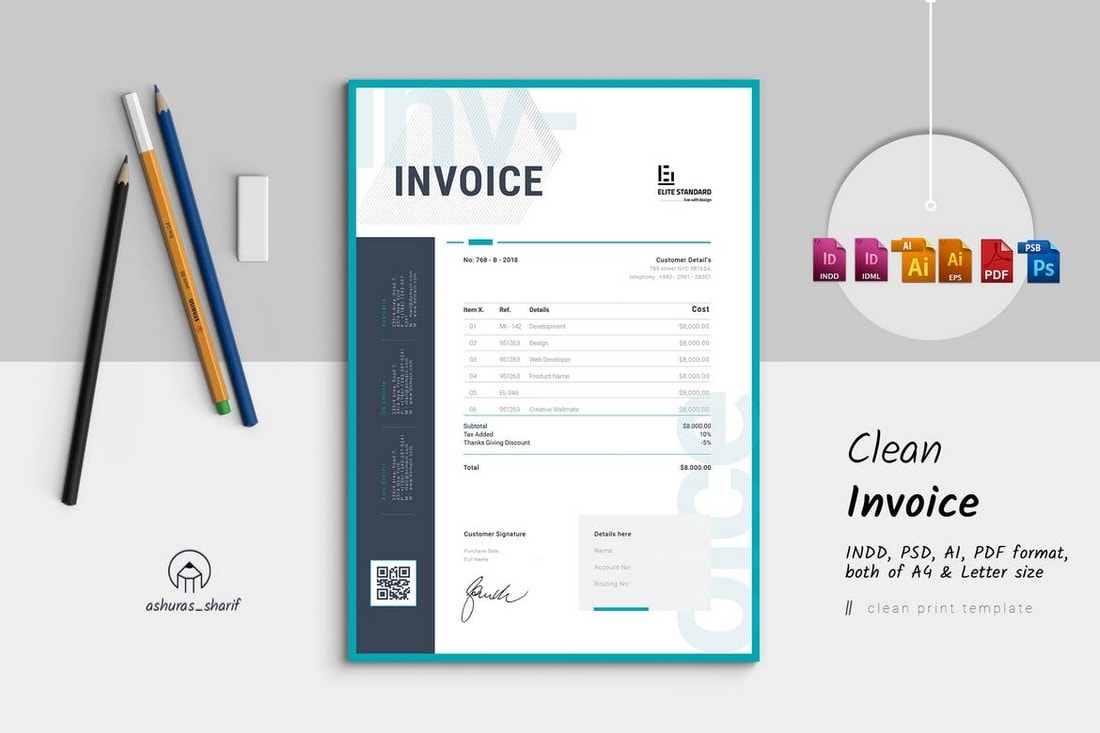 Clean-Modern-Invoice-Template-For-InDesign 20+ Best Invoice Templates for InDesign & Illustrator (Free + Premium) design tips 