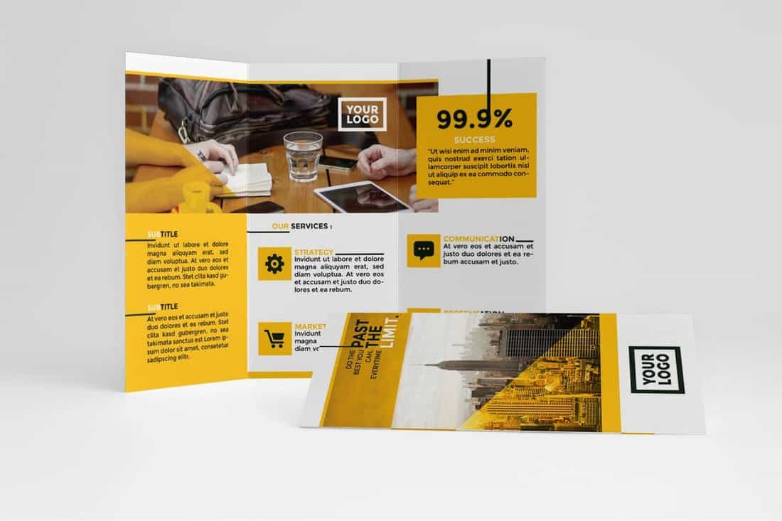 Clean-Yellow-Trifold-Template 20+ Best InDesign TriFold Templates 2021 design tips 