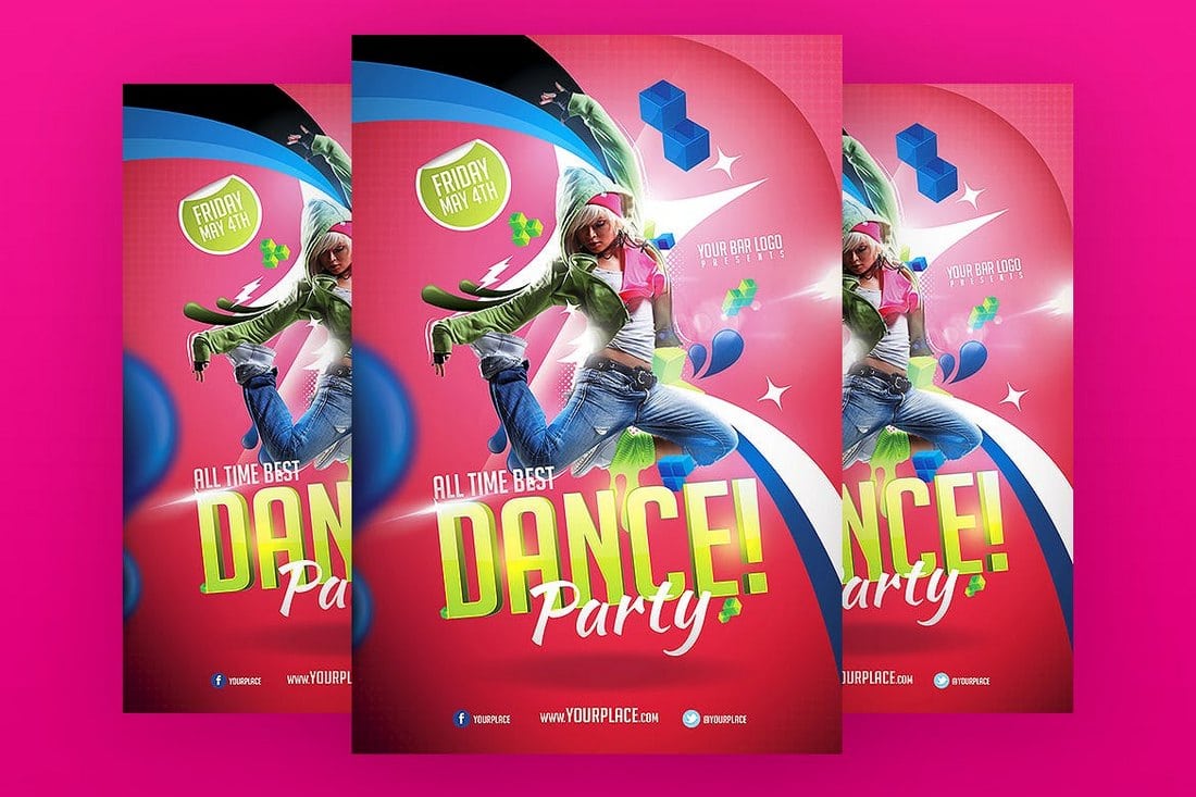 Club-Dance-Party-Flyer-Template 20+ Best Party & Club Flyer Templates design tips 