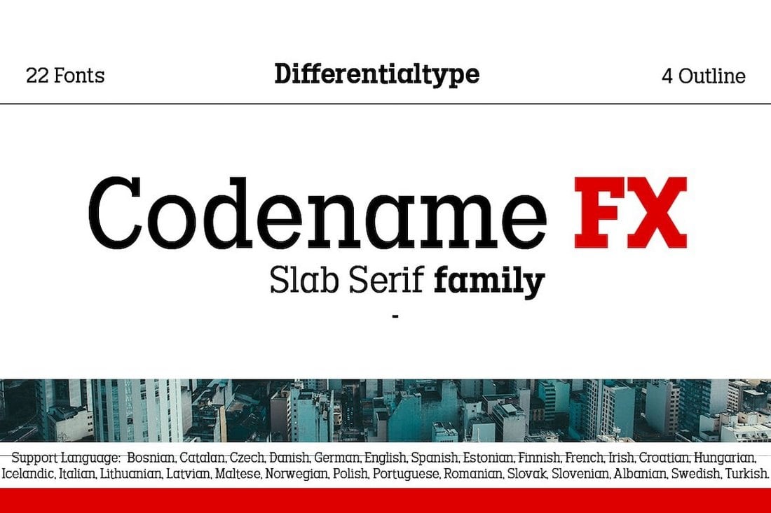 Codename FX - Slab Serif Font untuk Buku