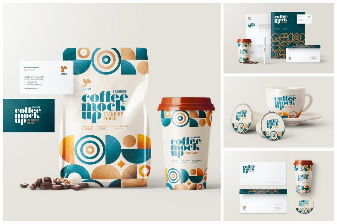 Coffee Branding Mockup Templates Set