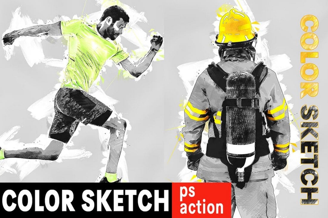 Color-Sketch-Photoshop-Action 20+ Best Photoshop Filters + Plugins 2020 (+ How to Use Them) design tips 