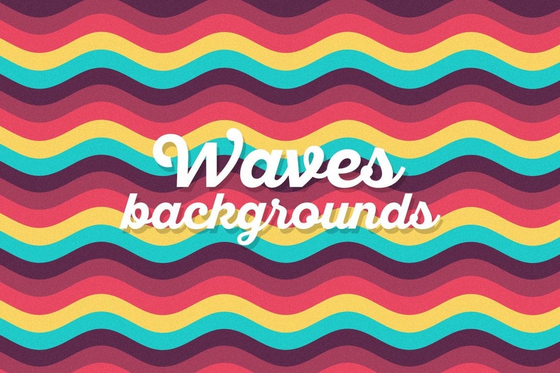 Colored Flat Waves Rainbow Backgrounds