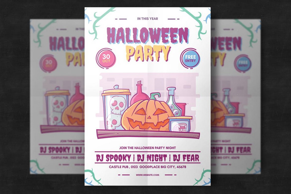 Colorful-Halloween-Party-Flyer-Template 20+ Halloween Flyer Templates design tips 