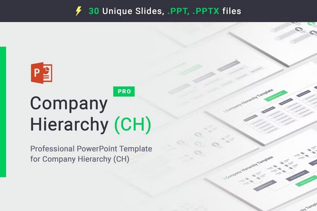 Company-Hierarchy-PowerPoint-Org-Charts 20+ Best PowerPoint Templates for Charts + Graphs 2022 design tips  