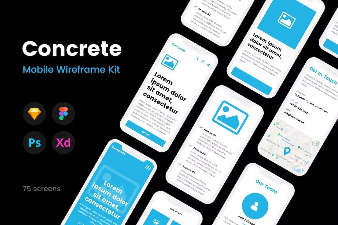 Wireframe examples for mobile apps and websites · Sketch