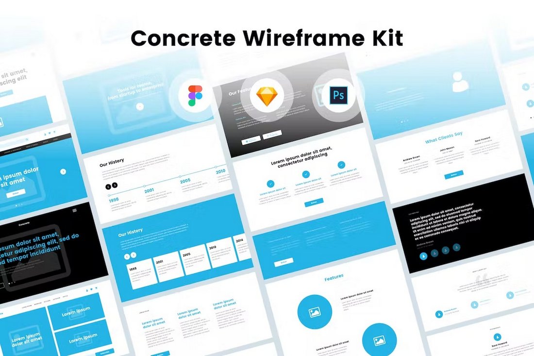 Concrete - Figma Wireframe Kit