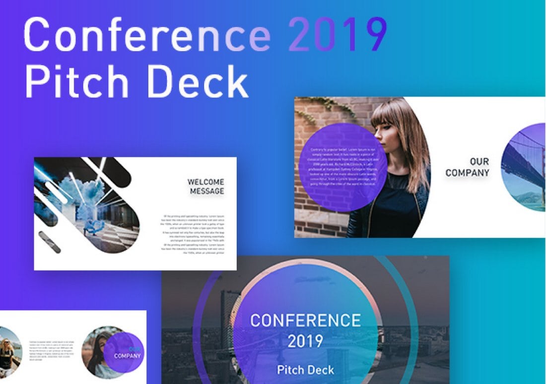 Conference-Free-Pitch-Deck-PowerPoint-Template 30+ Best Business & Corporate PowerPoint Templates 2021 design tips 