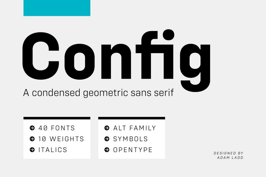 Famille de polices complèteConfig