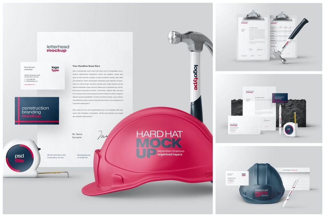 Construction Branding Mockup Set