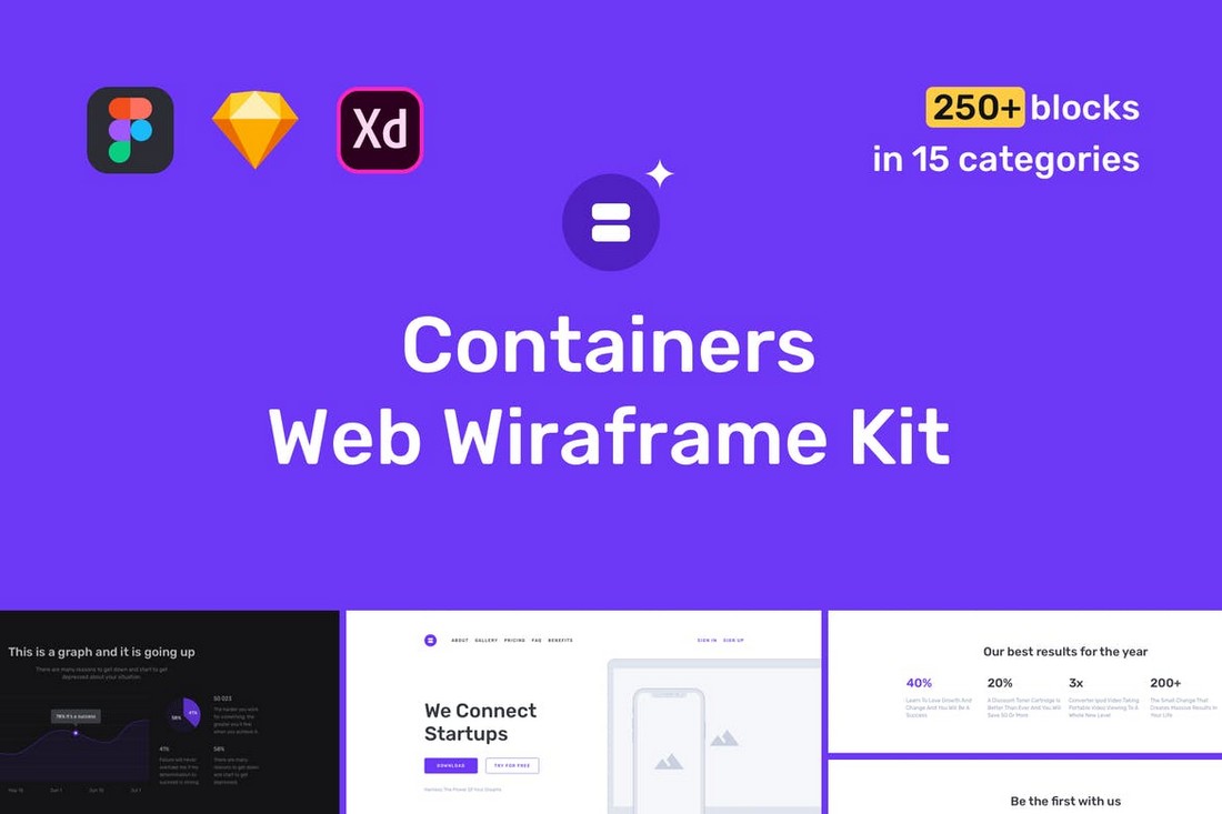 ظروف - کیت Adobe XD Web Wireframe