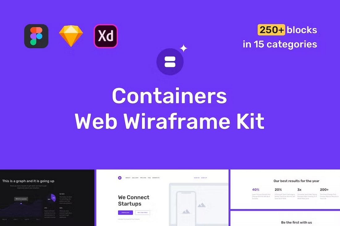 کیت Wireframe Web Figma Containers