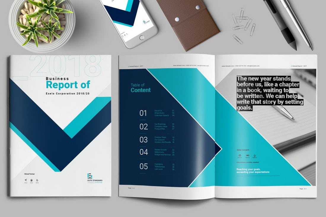 Contiguous-Annual-Report-Template 20+ Annual Report Templates (Word & InDesign) 2019 design tips 