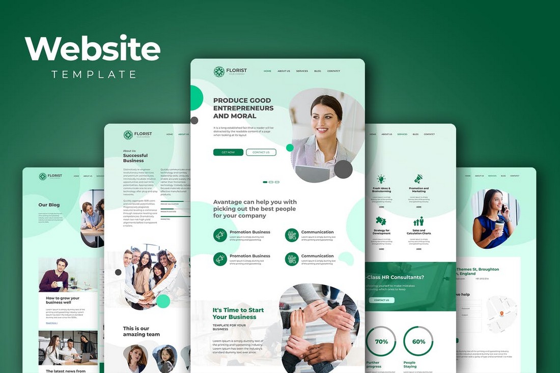 Corporate Business Adobe XD Website Template