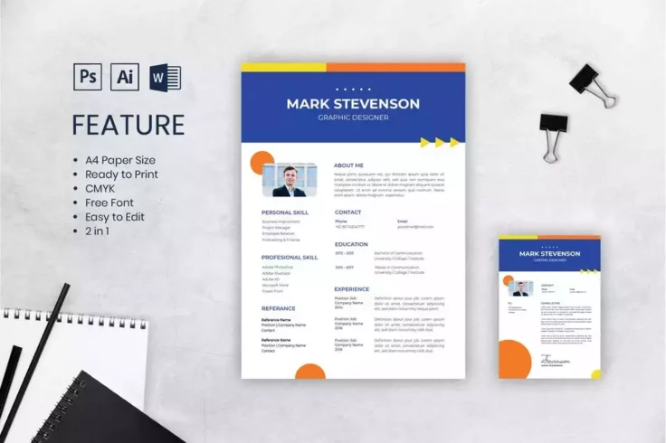 View Information about Blue & Orange Resume Template