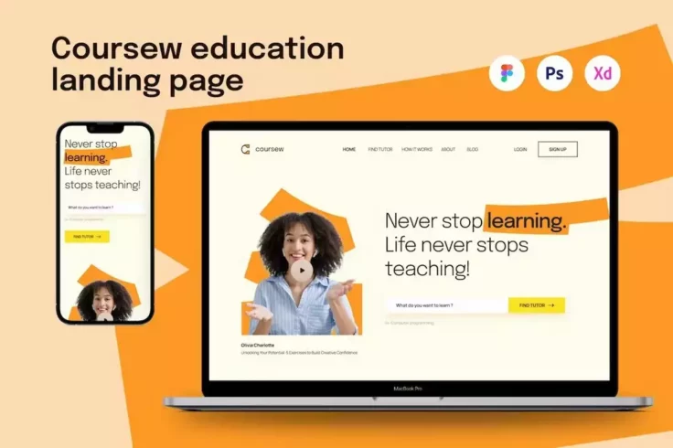 View Information about Cousew Education Website Template for Figma