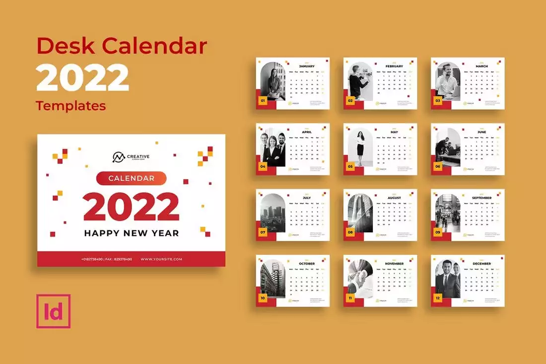Creative Agency InDesign Desk Calendar Template | Design Shack