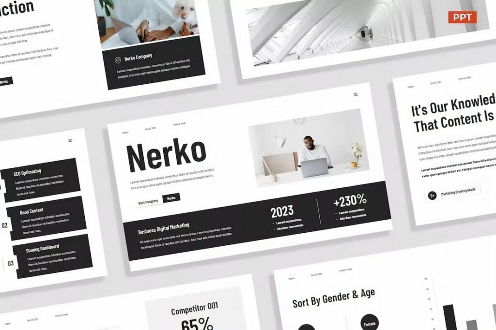 25+ Best Black & White PowerPoint Presentations Yes  Designs