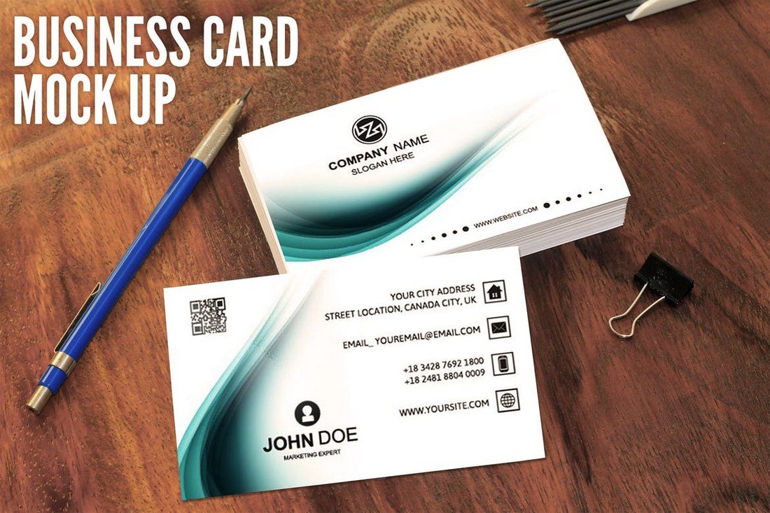 22+ Corporate & Creative Business Card PSD Mockup Templates Within 2 Sided Business Card Template Word