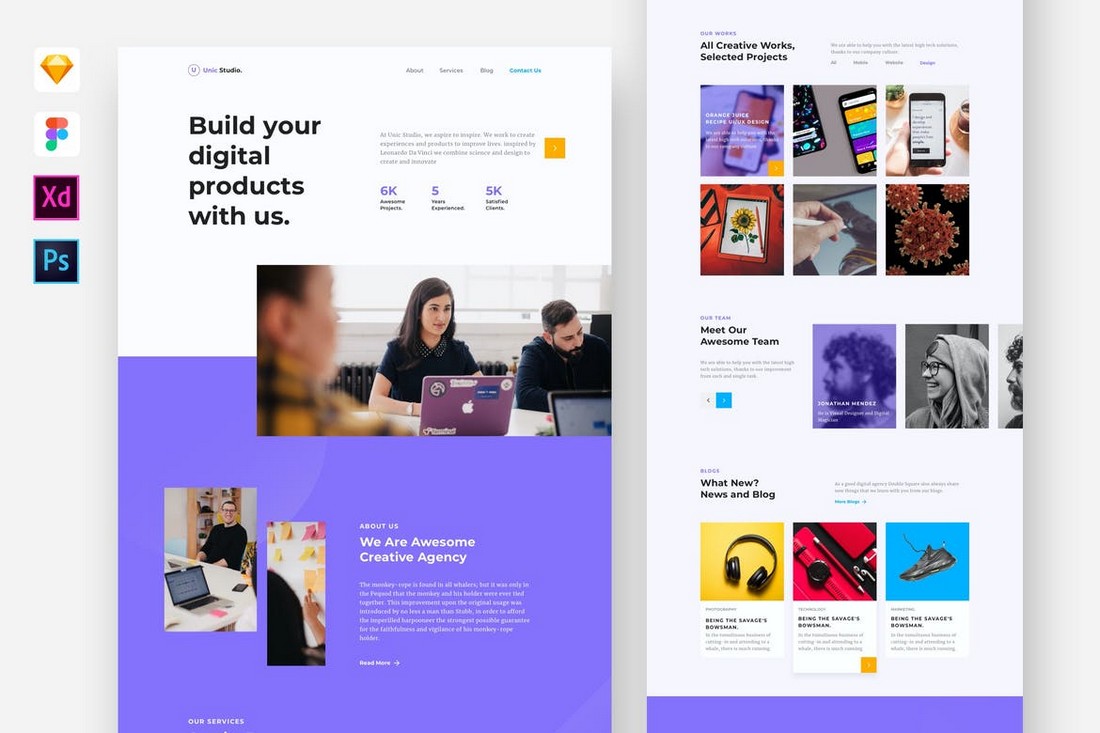 20+ Best Adobe XD Website Templates (Free & Pro)