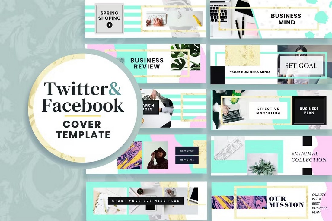 Creative-Facebook-Twitter-Header-Templates-Pack 20+ Best Twitter Header Templates for 2022 design tips 