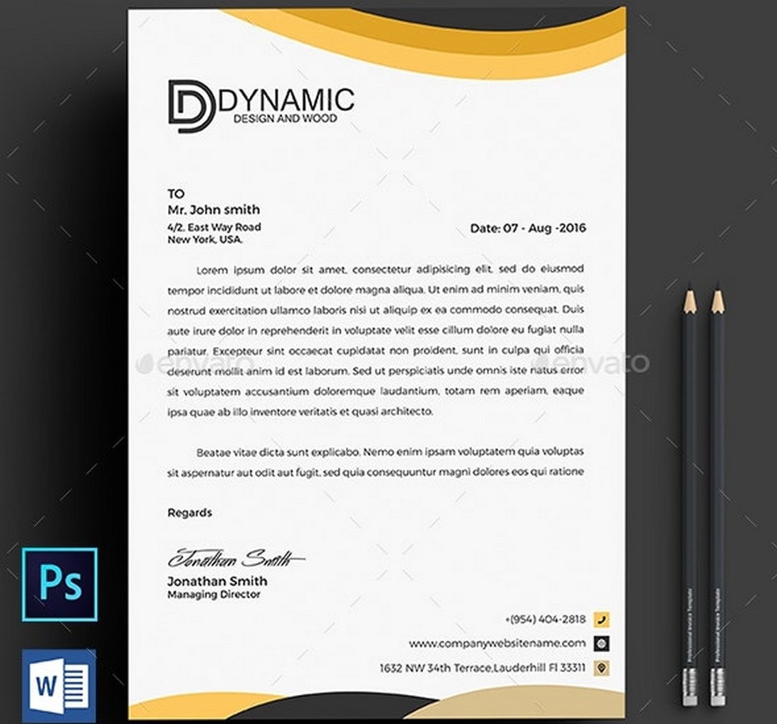 Microsoft Stationary Template from designshack.net