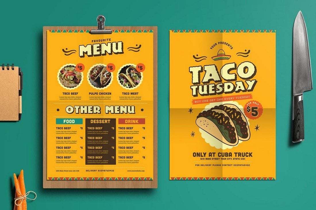 20+ Best Food & Drink Menu Templates 20  Design Shack Pertaining To Mexican Menu Template Free Download