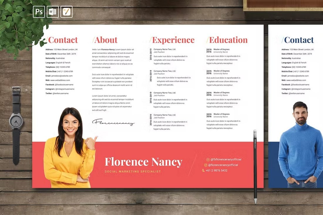 Creative Pages Resume Template for Freelancers