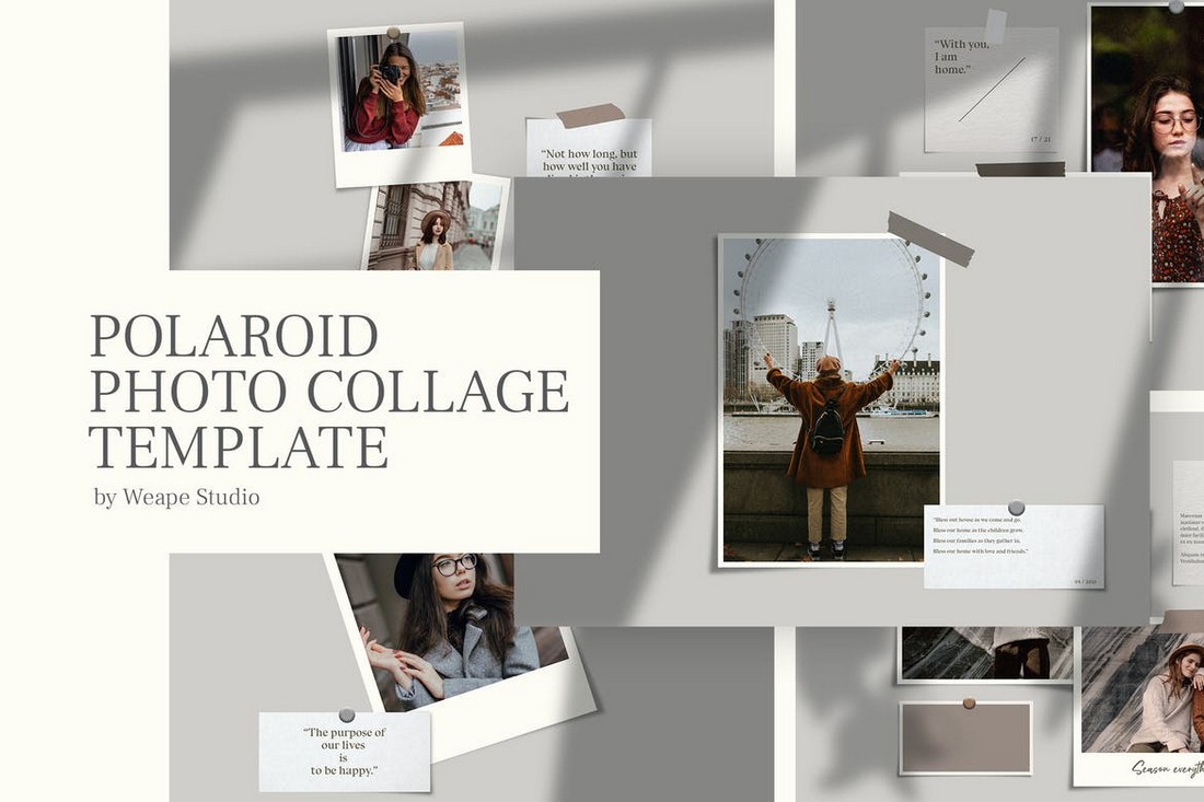 Creative-Polaroid-Photo-Collage-Template 20+ Best Photo Collage Templates for Photoshop design tips 