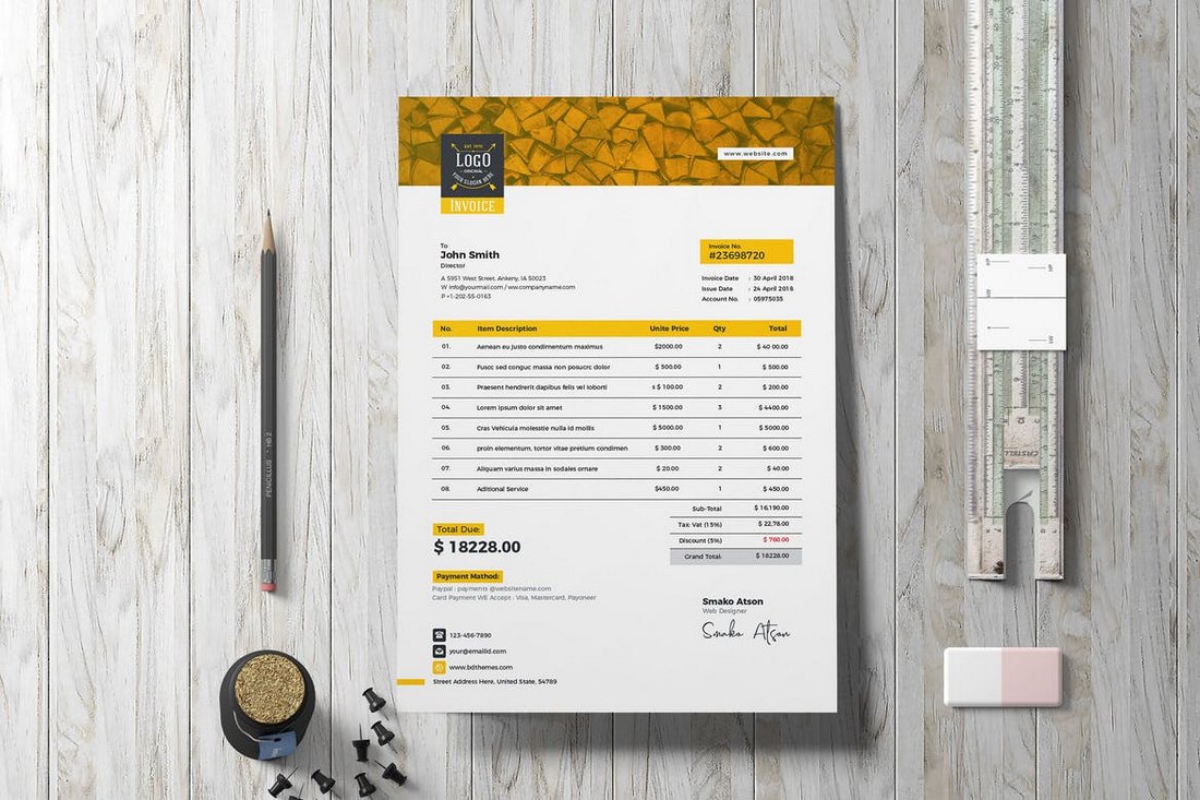 Creative Retro Invoice Template