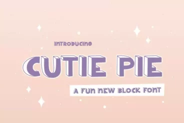 Cutie Pie Fun 3D Font