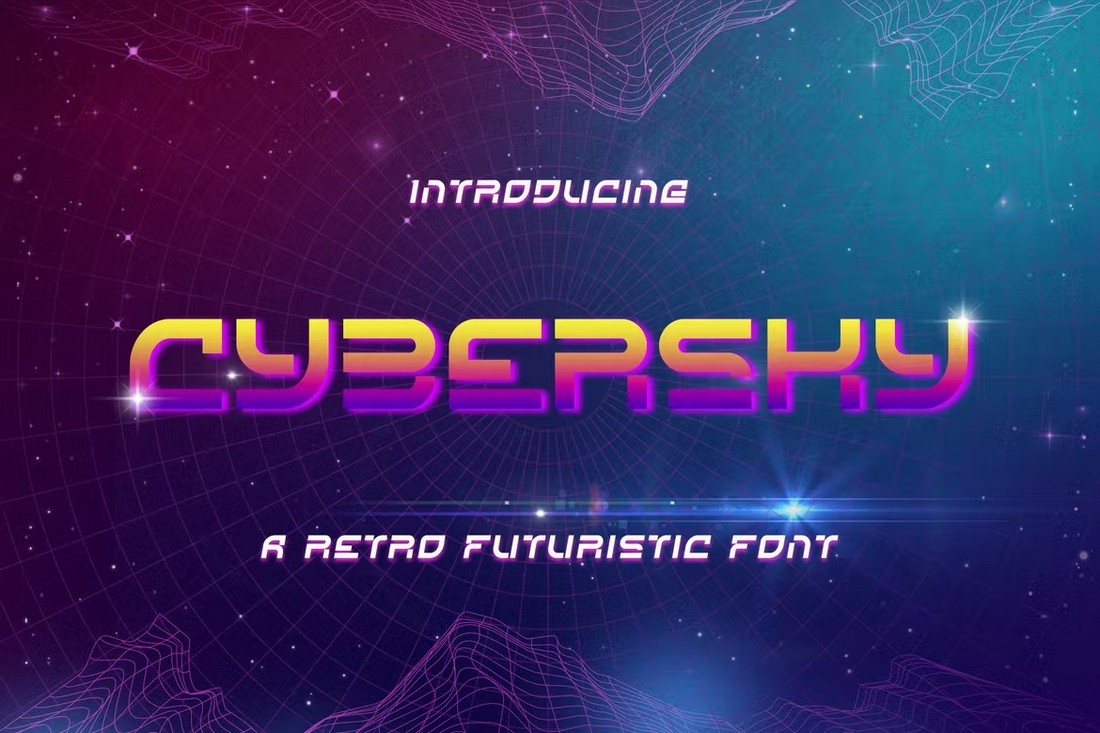 Cybersky - Retro Futuristic Font