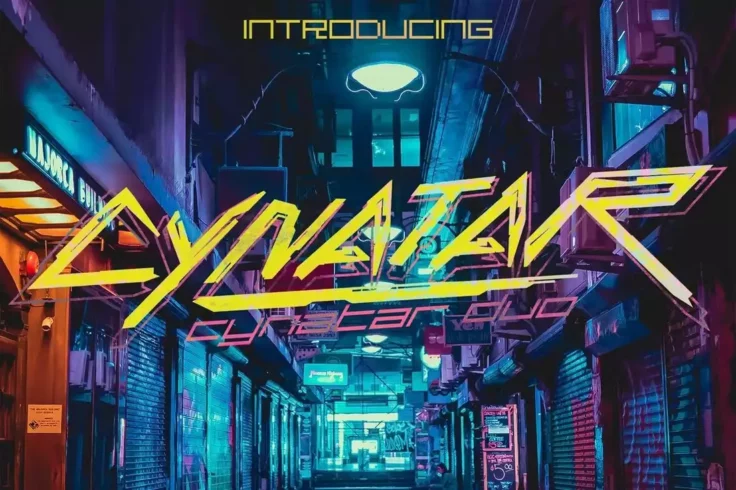 View Information about Cynatar Cyberpunk 2077 Font Duo