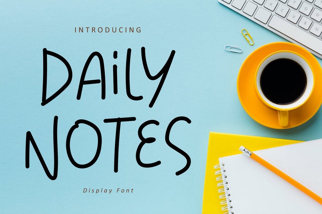 Daily-Notes-Minimal-Simple-Font 25+ Best Friendly & Simple Fonts in 2022 (Free & Premium) design tips 