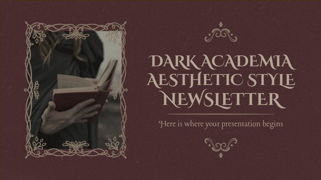 Dark Academia Aesthetic Google Slides Theme