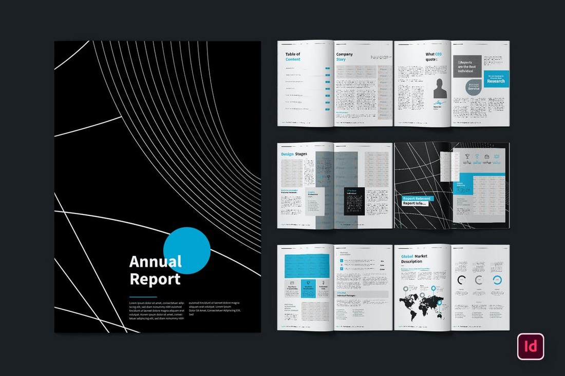 Dark-InDesign-Annual-Report-Template 50+ Annual Report Templates (Word & InDesign) 2021 design tips 